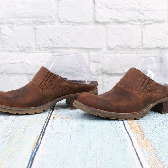 TIMBERLAND Leather Mule Clog Comfort Slip On 8 M - Picture 2 of 9